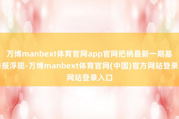 万博manbext体育官网app官网把柄最新一期基金季报浮现-万博manbext体育官网(中国)官方网站登录入口