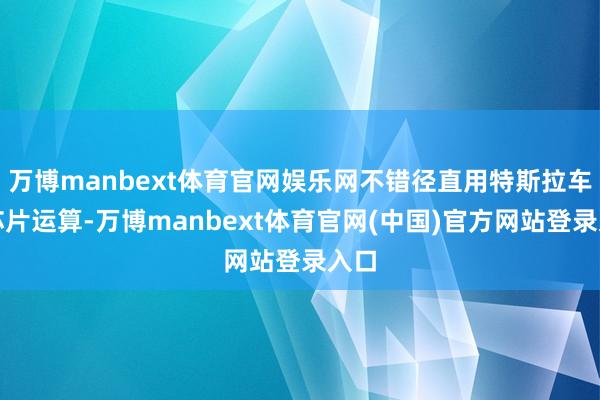 万博manbext体育官网娱乐网不错径直用特斯拉车载芯片运算-万博manbext体育官网(中国)官方网站登录入口