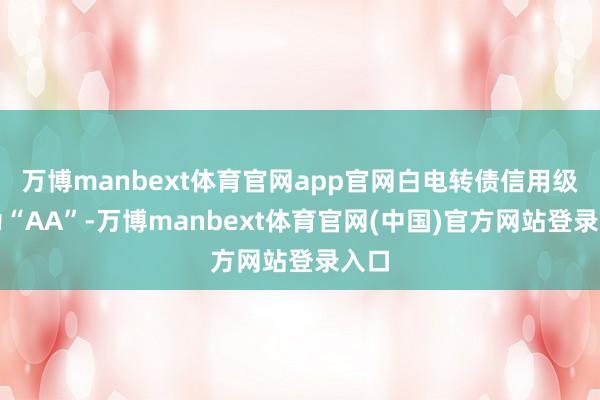 万博manbext体育官网app官网白电转债信用级别为“AA”-万博manbext体育官网(中国)官方网站登录入口
