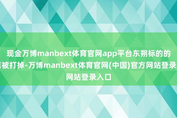 现金万博manbext体育官网app平台东朔标的的樊篱被打掉-万博manbext体育官网(中国)官方网站登录入口