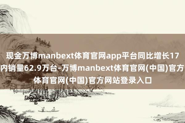 现金万博manbext体育官网app平台同比增长17.7%；其中国内销量62.9万台-万博manbext体育官网(中国)官方网站登录入口